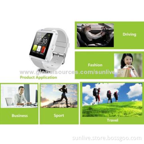 U8 smart Bluetooth watch, works w/ iPhone/Android mobile phone, with anti-lost waterproof function